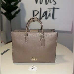 Coach Maggie Tote Bag - gold/dark stone - brown